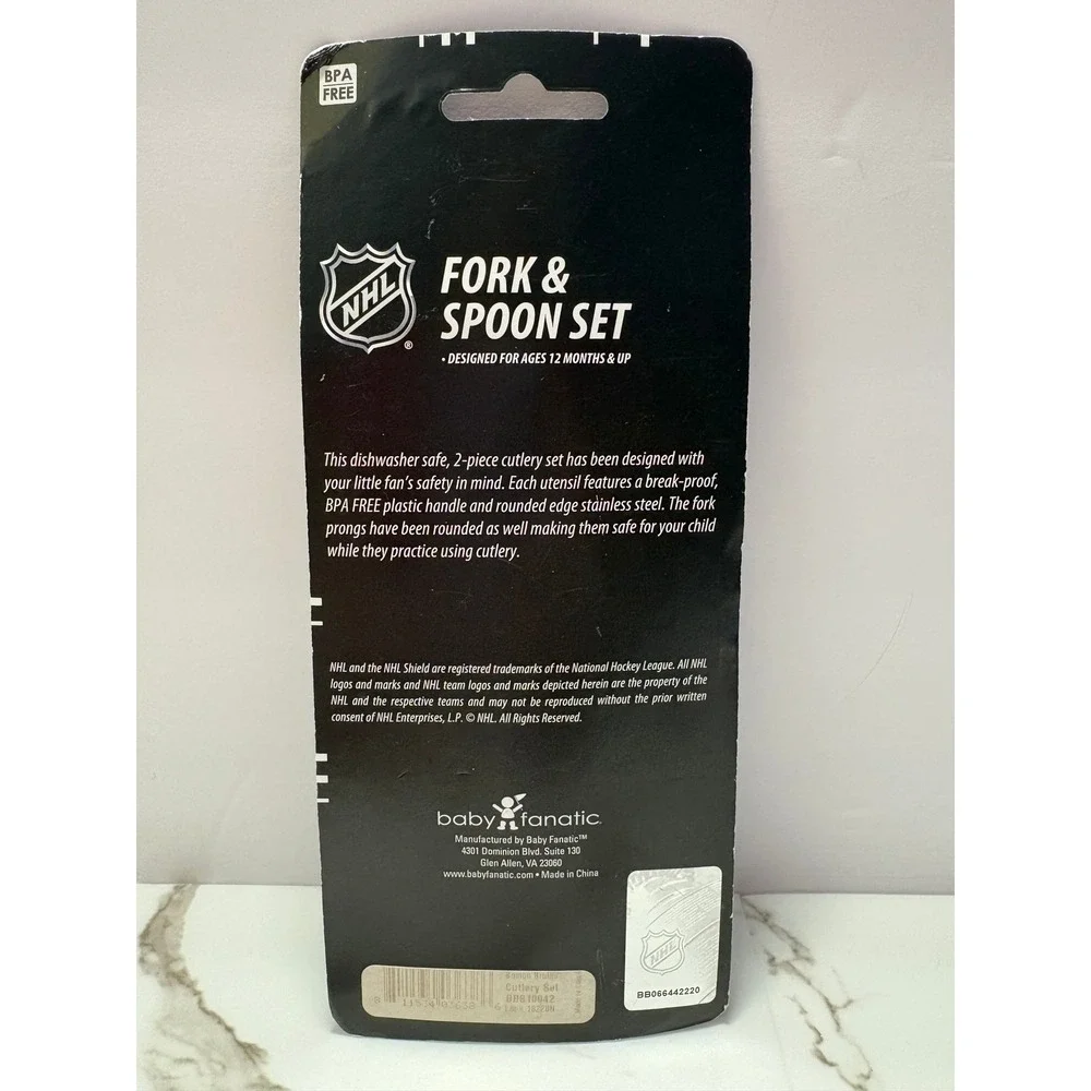 NHL Boston Bruins Baby Fanatic Fork and Spoon‎ Set Toddler Cutlery BPA Free NEW